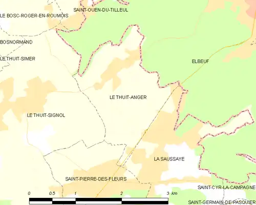 Detailkaart van de gemeente