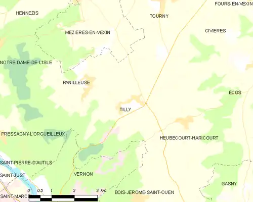 Detailkaart van de gemeente