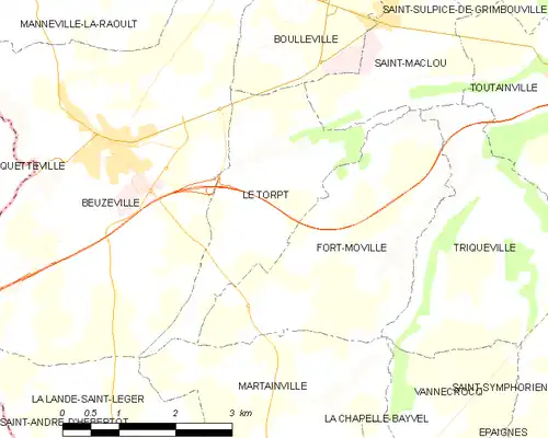 Detailkaart van de gemeente