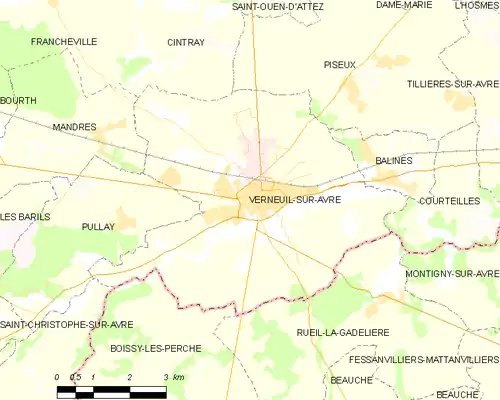 Detailkaart van de gemeente