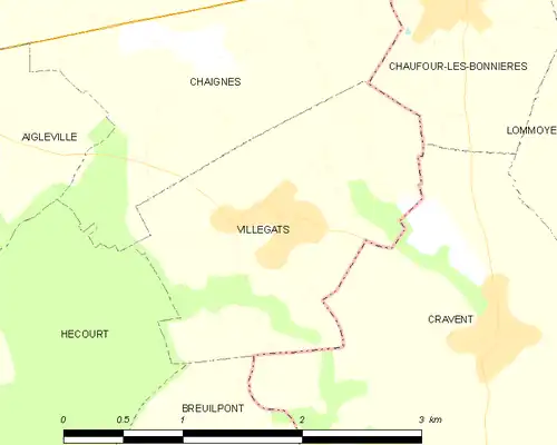 Detailkaart van de gemeente