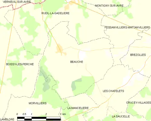 Detailkaart van de gemeente