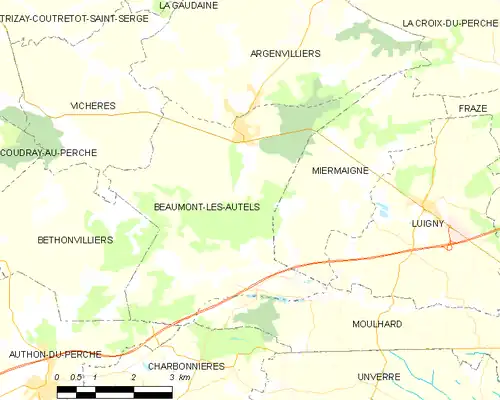 Detailkaart van de gemeente