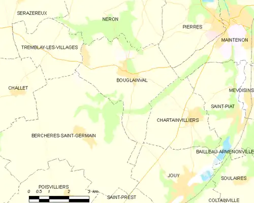 Detailkaart van de gemeente