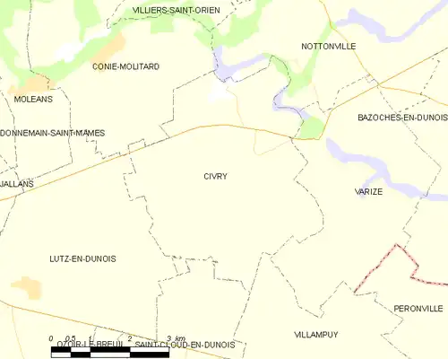 Detailkaart van de gemeente