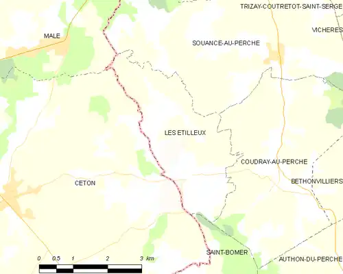 Detailkaart van de gemeente