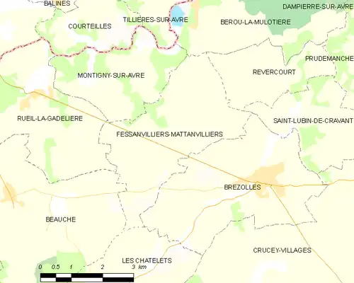 Detailkaart van de gemeente