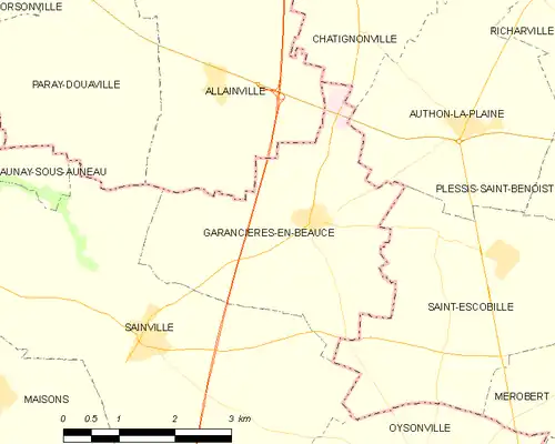 Detailkaart van de gemeente