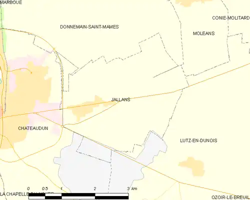 Detailkaart van de gemeente