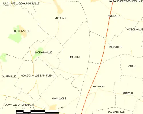 Detailkaart van de gemeente