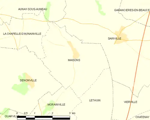 Detailkaart van de gemeente