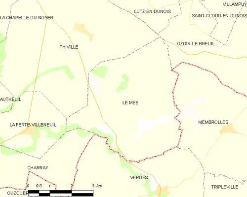 Detailkaart van de gemeente