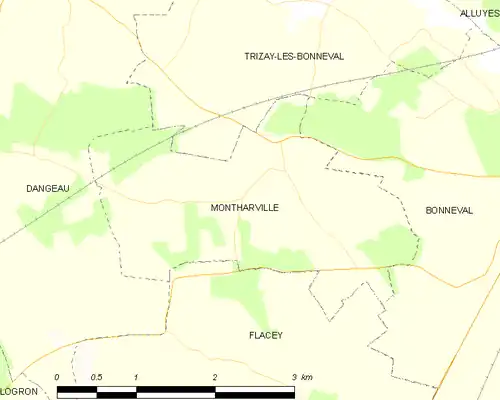 Detailkaart van de gemeente