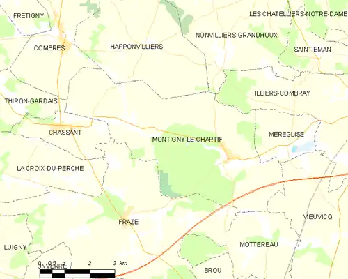 Detailkaart van de gemeente