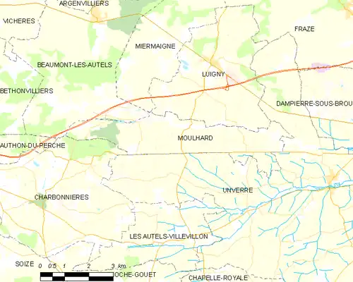 Detailkaart van de gemeente