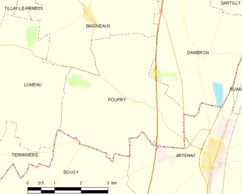 Detailkaart van de gemeente