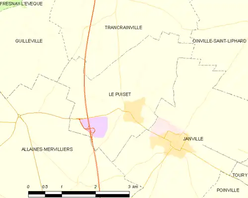 Detailkaart van de gemeente