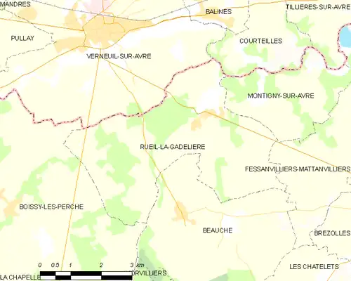 Detailkaart van de gemeente