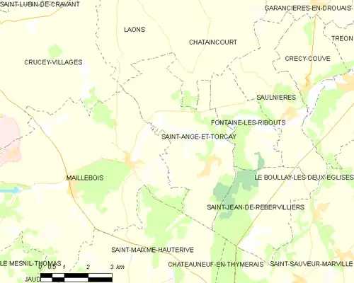 Detailkaart van de gemeente