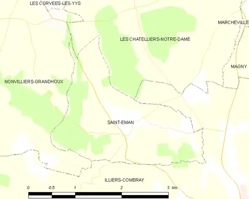 Detailkaart van de gemeente