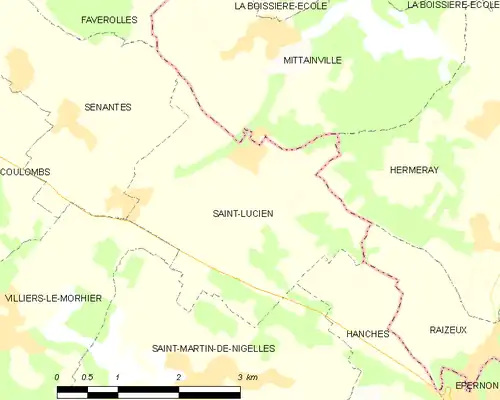 Detailkaart van de gemeente