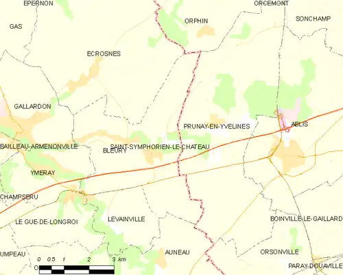 Detailkaart van de gemeente