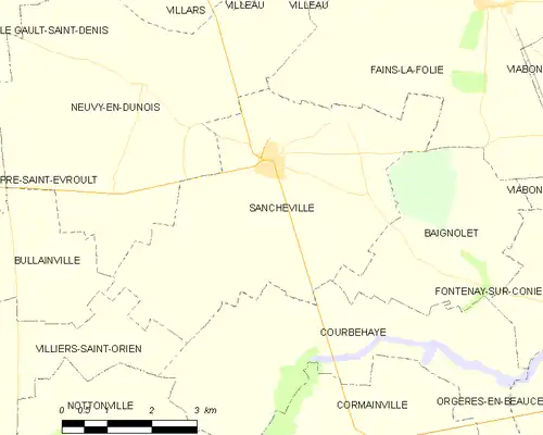 Detailkaart van de gemeente