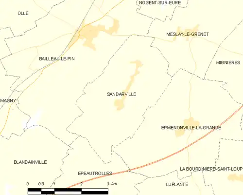 Detailkaart van de gemeente