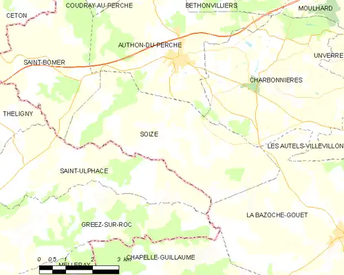 Detailkaart van de gemeente