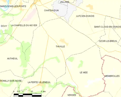 Detailkaart van de gemeente