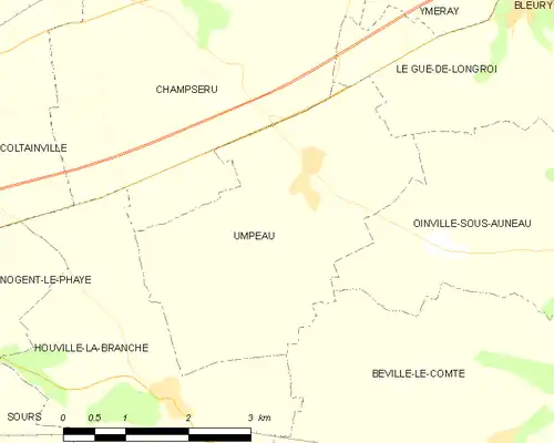 Detailkaart van de gemeente