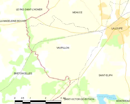 Detailkaart van de gemeente