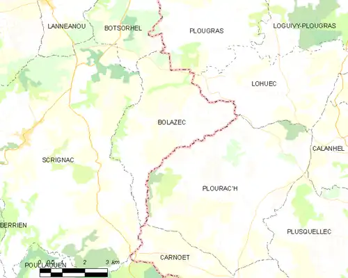 Detailkaart van de gemeente