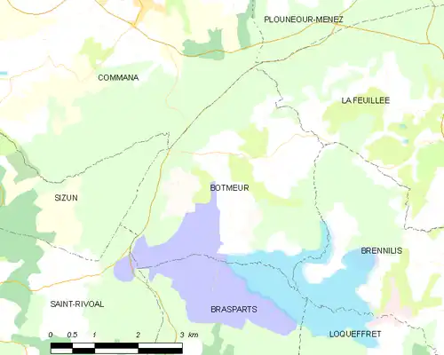 Detailkaart van de gemeente