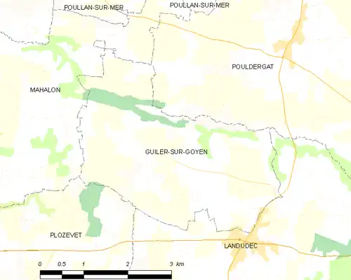 Detailkaart van de gemeente