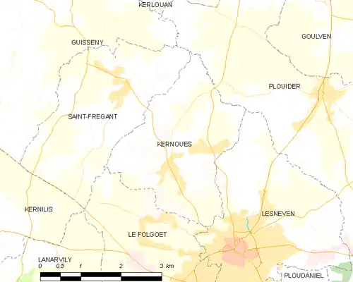 Detailkaart van de gemeente