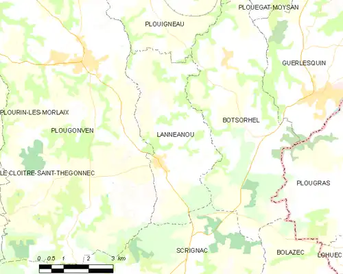 Detailkaart van de gemeente