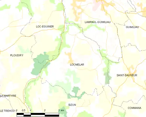 Detailkaart van de gemeente