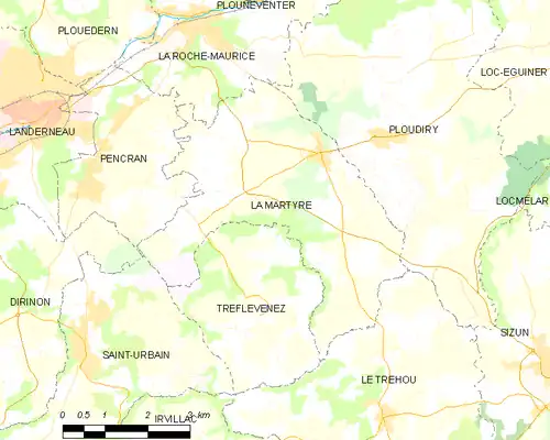 Detailkaart van de gemeente