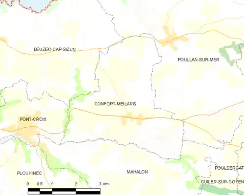 Detailkaart van de gemeente