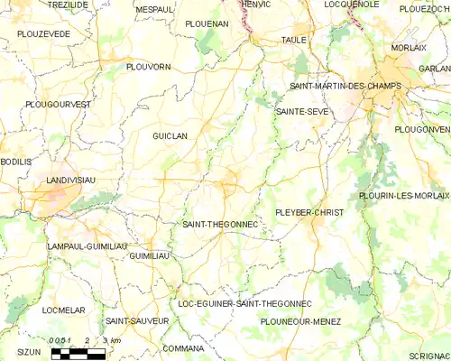 Detailkaart van de gemeente