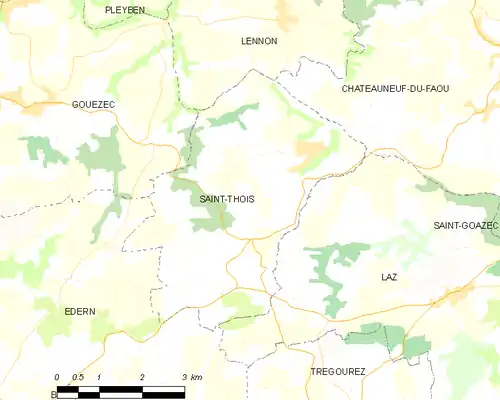 Detailkaart van de gemeente