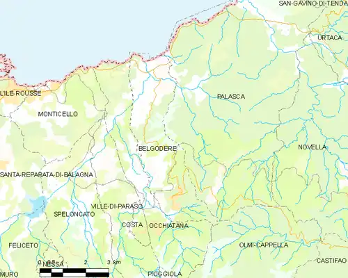 Detailkaart van de gemeente