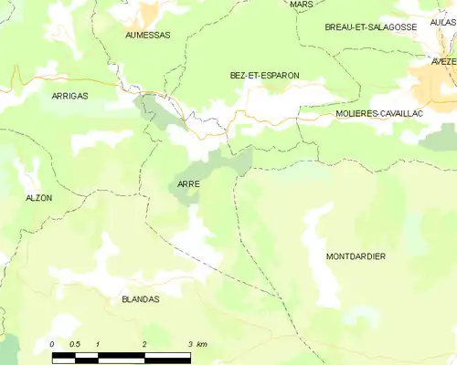 Detailkaart van de gemeente