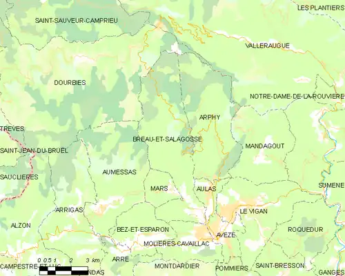 Detailkaart van de gemeente
