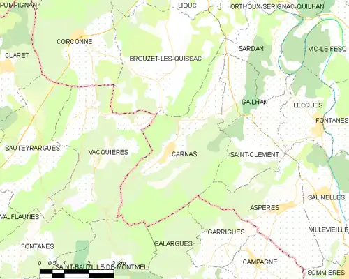 Detailkaart van de gemeente