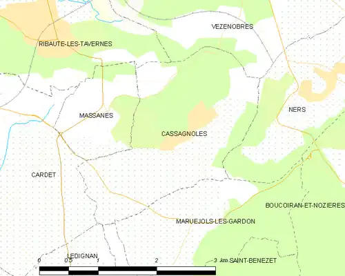 Detailkaart van de gemeente