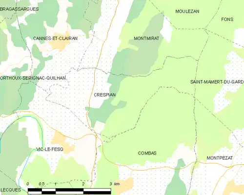 Detailkaart van de gemeente