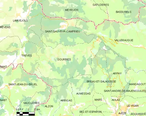 Detailkaart van de gemeente