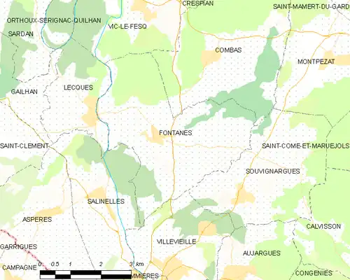 Detailkaart van de gemeente